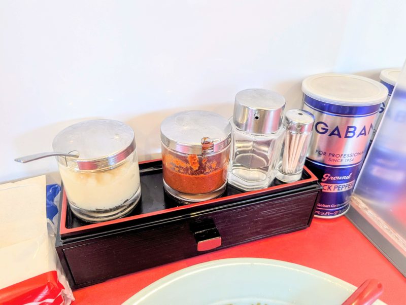 ラーメンショップ磐田竜洋店の卓上調味料