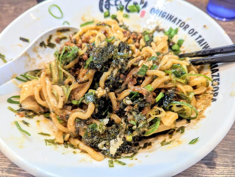 はなび浜松店の元祖台湾まぜそばの混ぜたあと